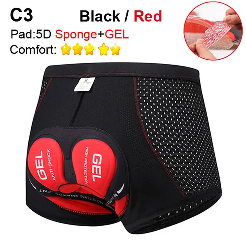 Cycling Shorts Breathable Mesh Cycling Underwear 5D Gel Pad Shockproof MTB Bike Shorts Man Shorts