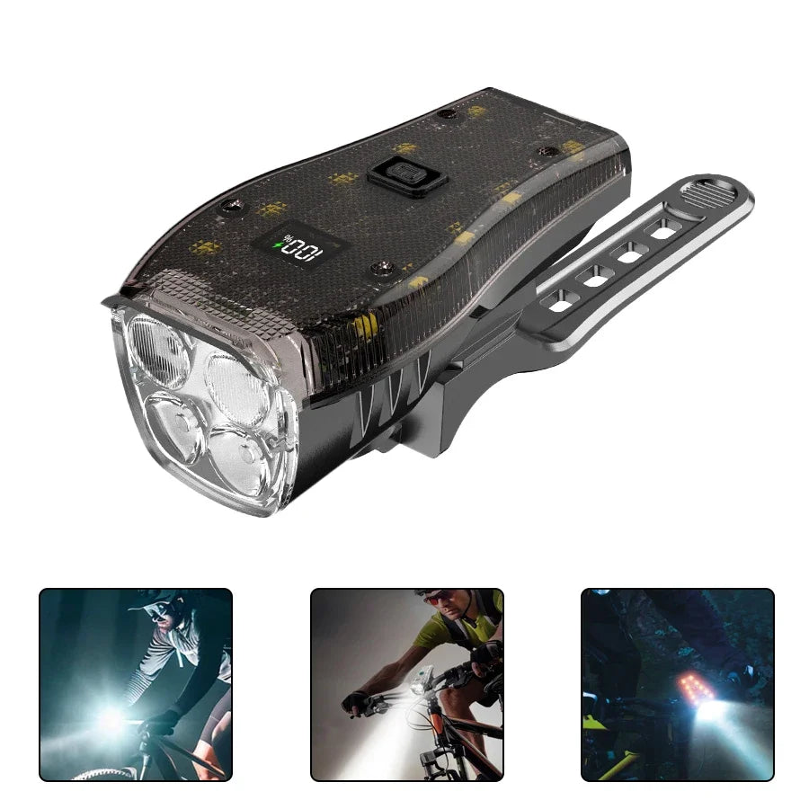 T6 LED Bike Front Light Bicycle Headlight Rechargeable Bright MTB Road Bike Head Lamp LED Cycling Flashlight for Night Riding