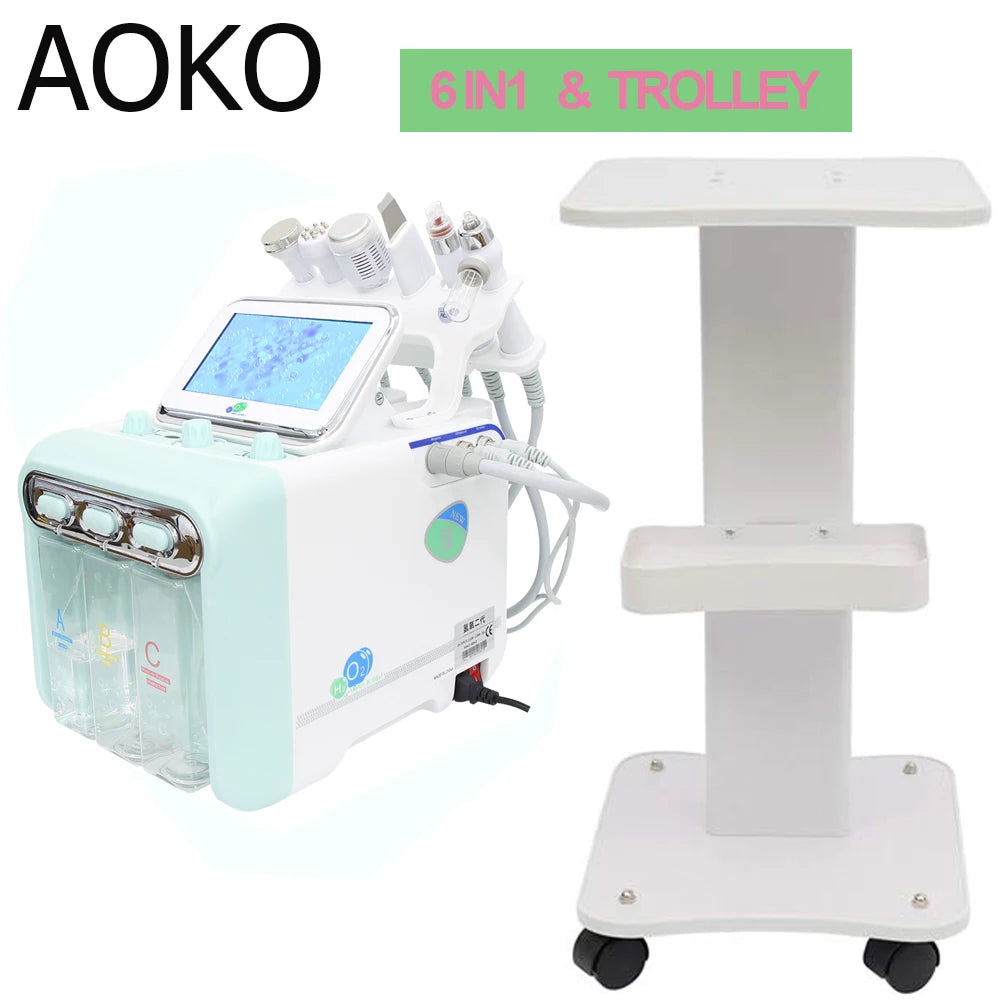 6/7 In1 H2-O2 Hydro Dermabrasion Microdermabrasion Bio-Lifting Spa Facial Ance Pore Cleaner Facial Bubble Machine