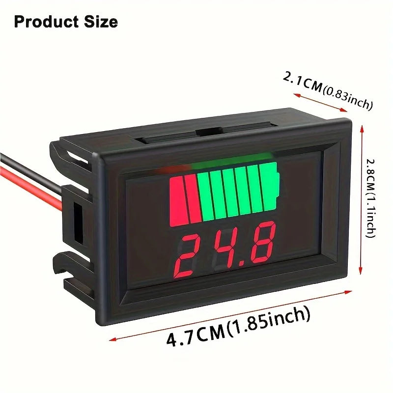 Car Battery Charge Level Indicator 12V 24V 36V 48V 60V Lithium Battery Capacity Meter Tester Display LED Tester Voltmeter