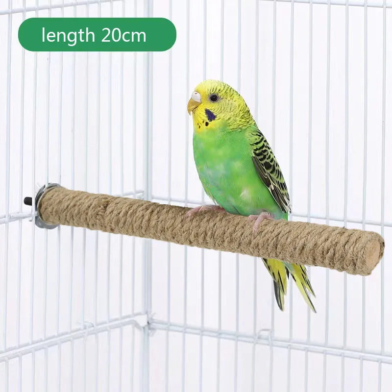 Parrot Pet Standing Stick Wood Hanging Stand Rack Toy Sticksstand Branch Perches for Bird Cage Bar Paw Grinding Clean Toys