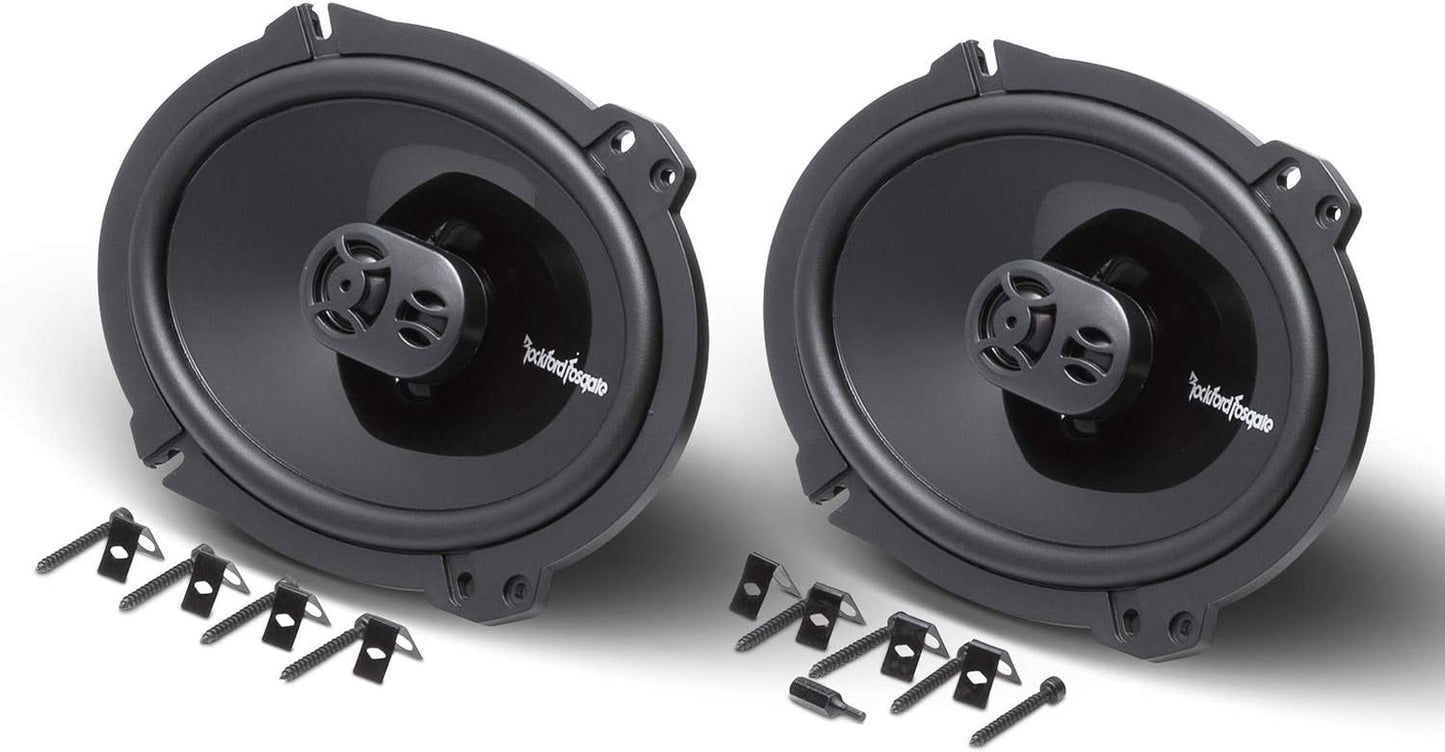 Rockford Fosgate P1683 Punch 6"X8" 3-Way Coaxial Full Range Speakers - Black (Pair)