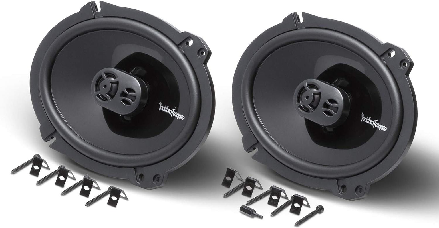 Rockford Fosgate P1683 Punch 6"X8" 3-Way Coaxial Full Range Speakers - Black (Pair)