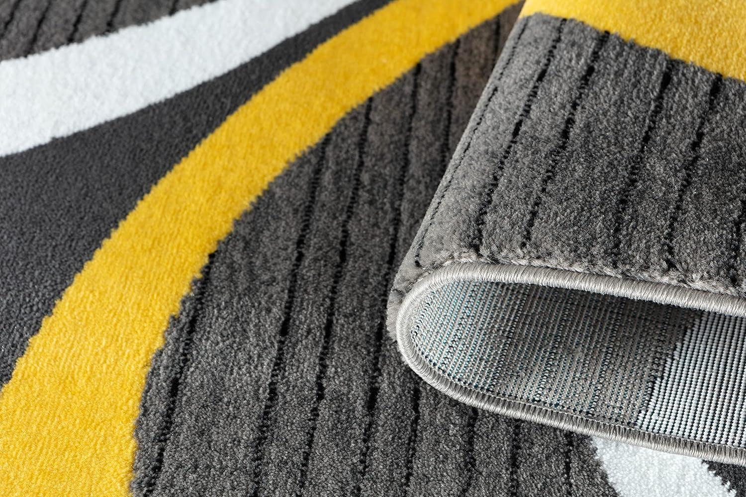 GLORY RUGS Modern Area Rug Swirls Carpet Bedroom Living Room Contemporary Dining Accent Sevilla Collection 4817A (Yellow, 4X6)