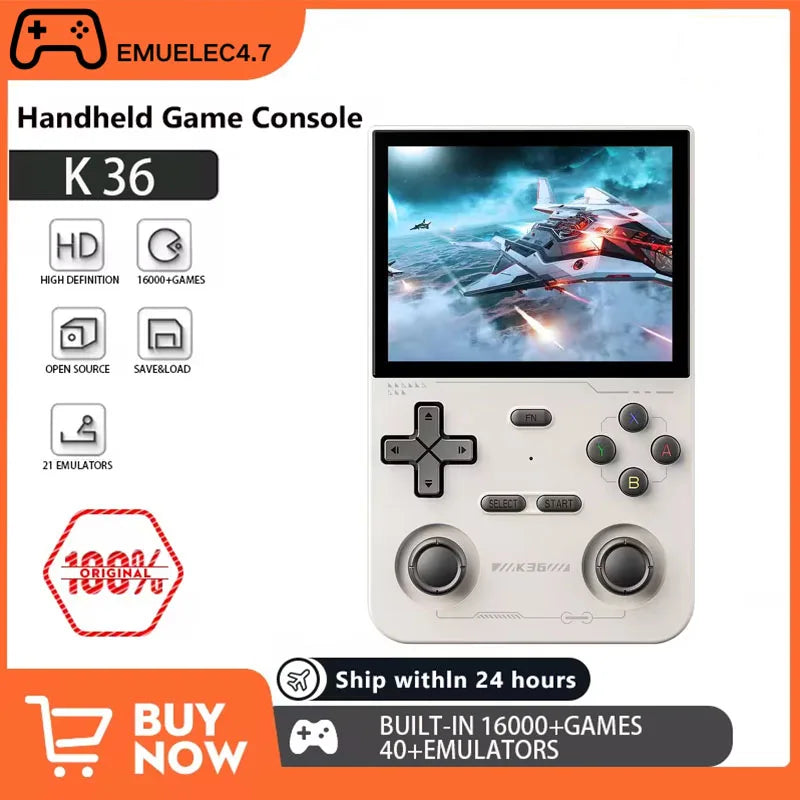 Consola De Videojuegos Portátil Retro K36 R36S De Código Abierto, Emulador De 15000 Juegos Para PSP ,Pantalla IPS De 3,5 Pulgads