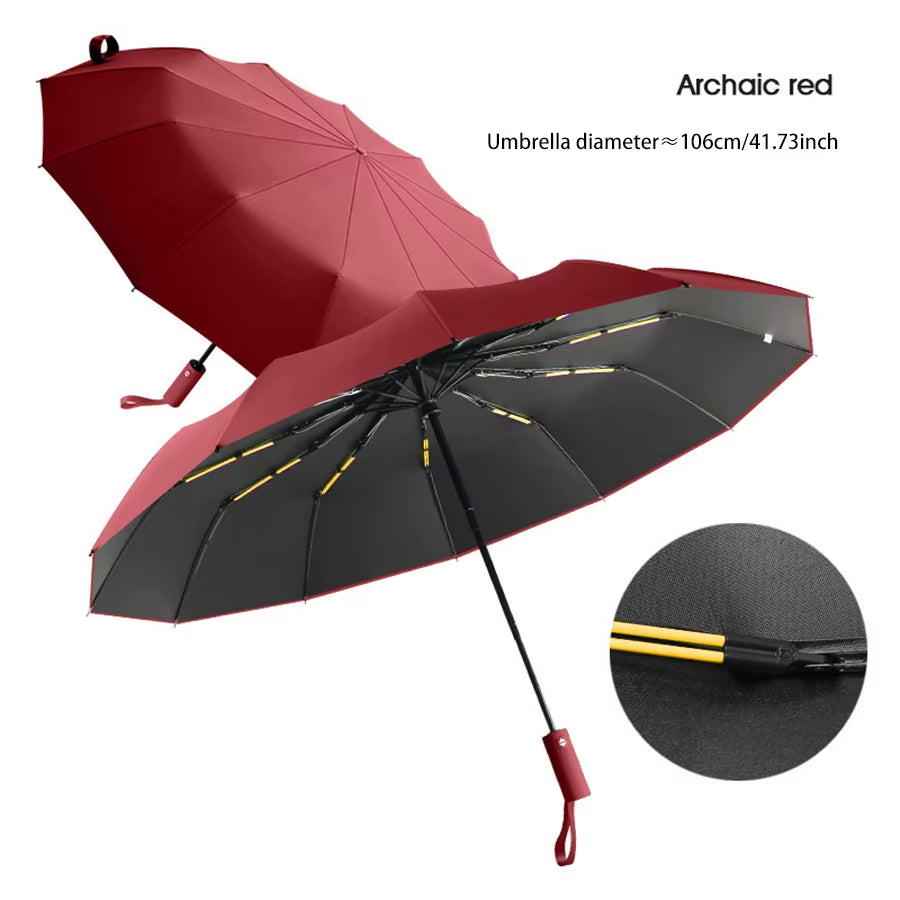 Reinforced 24-Bone Umbrella, Men'S Business Strong and Durable Wind-Resistant Umbrella, Anti-Uv Sunscreen Umbrella Women'S Sunny