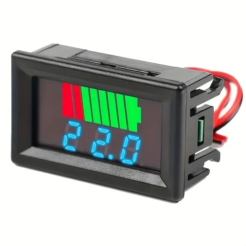 Car Battery Charge Level Indicator 12V 24V 36V 48V 60V Lithium Battery Capacity Meter Tester Display LED Tester Voltmeter