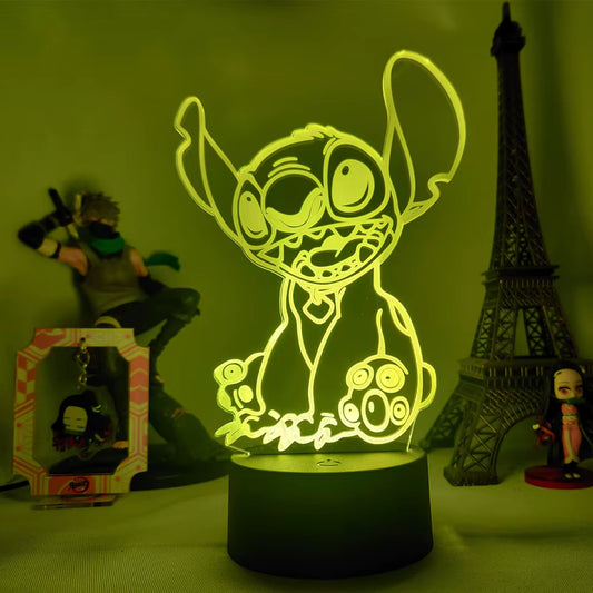 Lilo & Stitch Cartoon 7/16 Colors Creative 3D Lamp Anime Figure LED Night Lamp Touch Table Lamp Ornaments Kids Toys Gifts