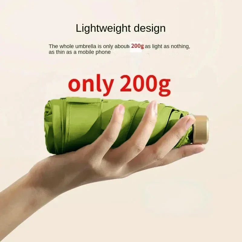 1Pc 55% off Mini Sun Umbrella Pocket Rain Umbrella Vinyl Folding UV Ultraviolet Protection Sun Shade Pocket Parasol Capsule