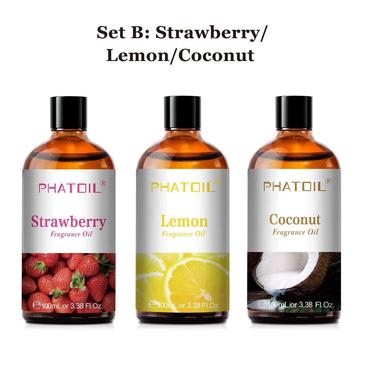 100Ml Aromatherapy Fragrance Oil Coconut & Vanilla Strawberry Cherry Lemon 1/2/3Pcs Aroma Oil for Diffuser Candle Making