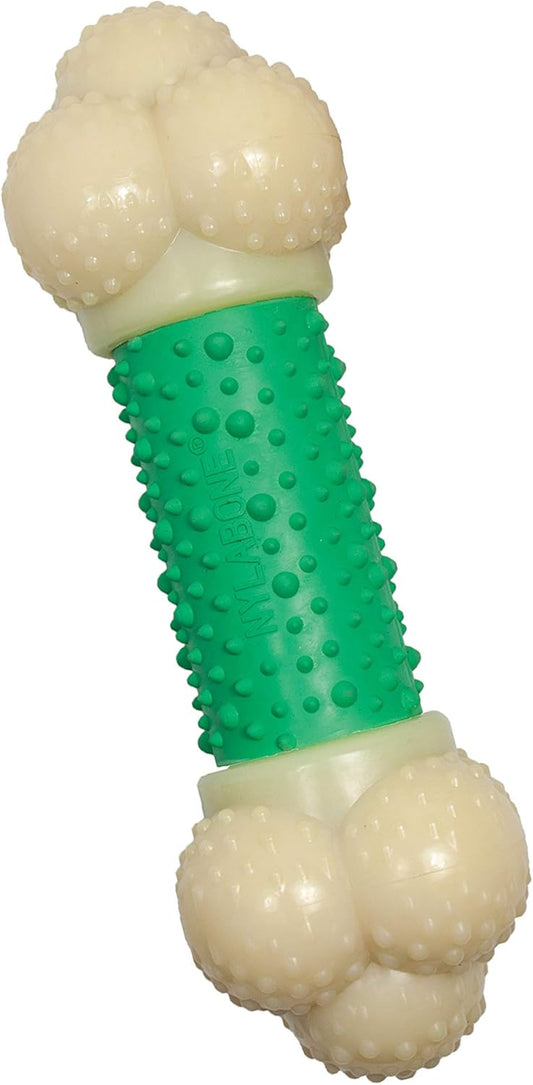 Nylabone Double Action Bone Power Chew Toy for Dogs, Dog Toys for Aggressive Chewers, Bacon Flavor, X-Large - 50+ Lbs, 1 Count