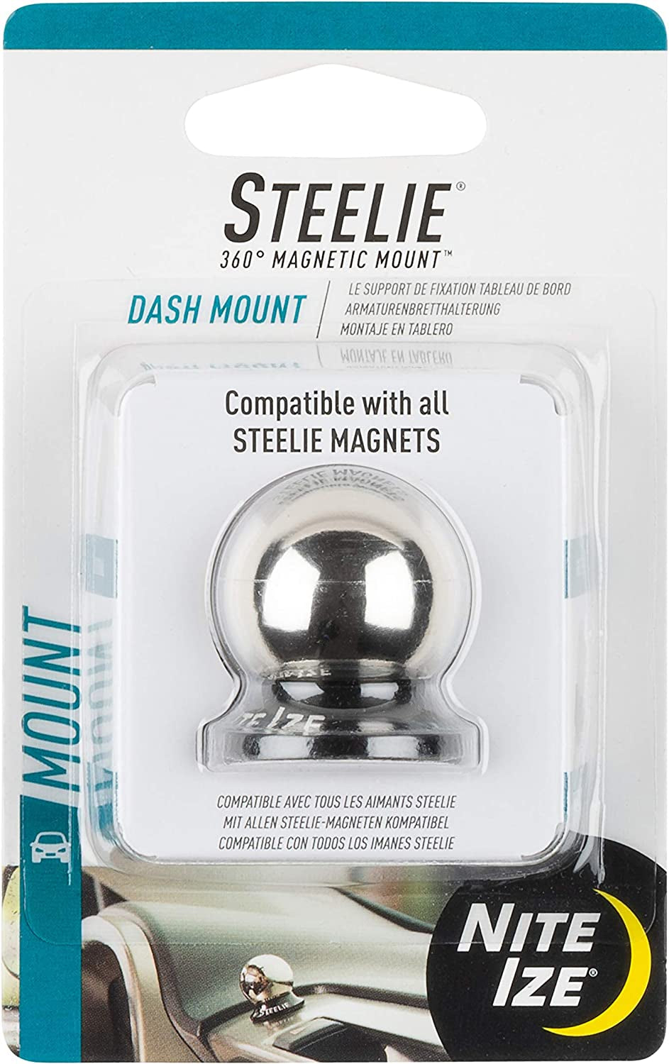 Nite Ize Steelie Dash Mount - Additional Car Mount Dash Ball for Steelie Magnetic Phone Mounting System - Cell Phone Accessories for Dashboard Mount Set