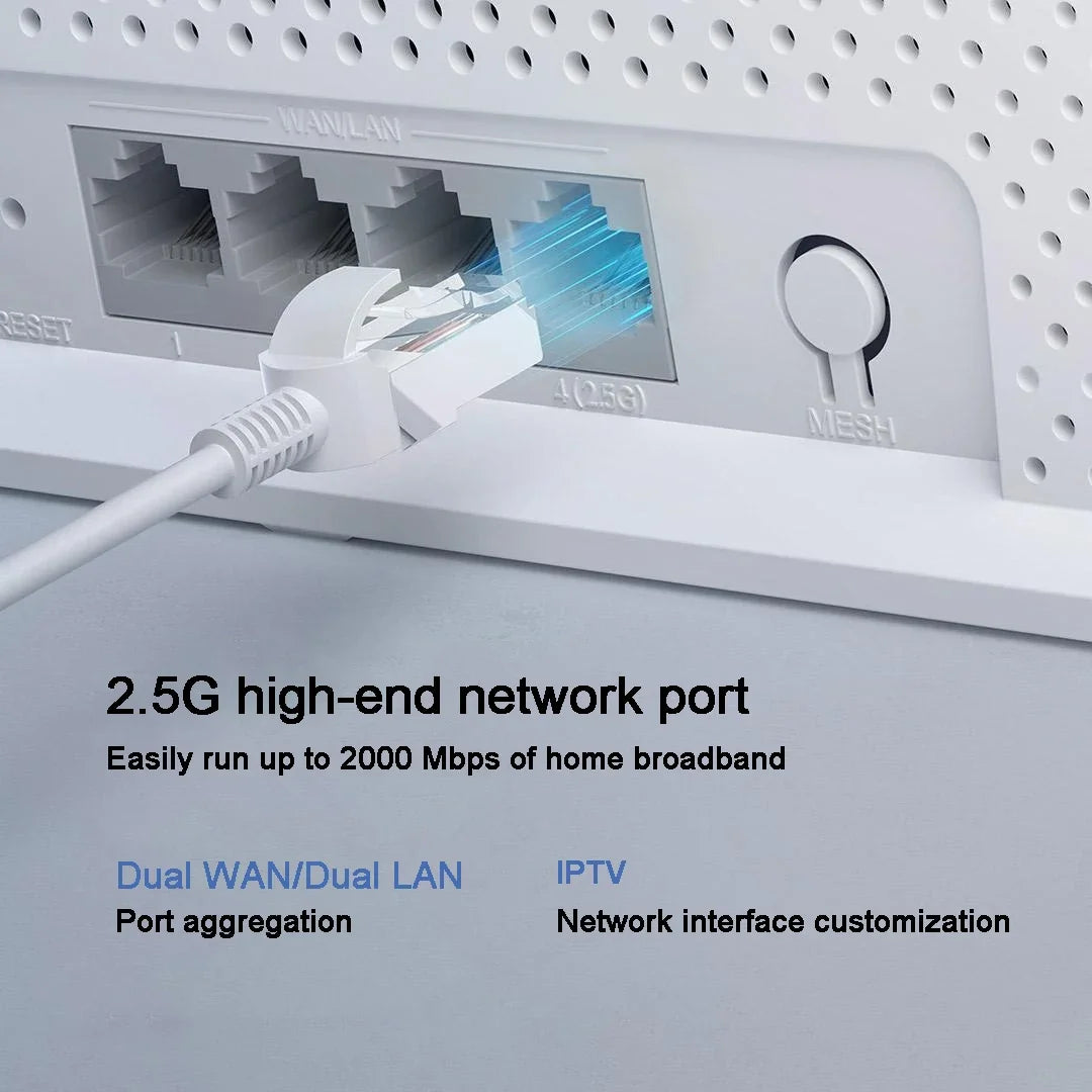 XIAOMI Router BE5000 Wifi 7 5011Mbps 2.4G/2.5Ghz Network Port 512MB Memory Dual Broadband Access Network Security Protection CN